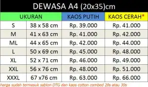 harga kaos sablon murah 1